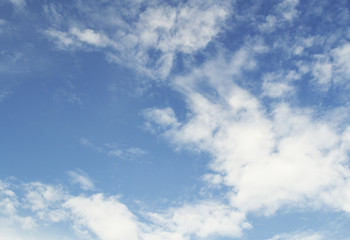 blue sky with clouds closeup
