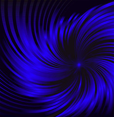 Twirled dark blue abstract background made of blue glossy