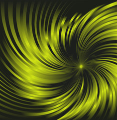 Twirled dark green abstract background made of green