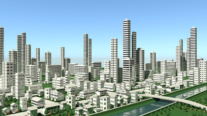 都市部の遠景