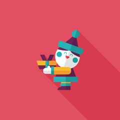 Santa Claus flat icon with long shadow, eps10