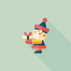 Santa Claus flat icon with long shadow, eps10