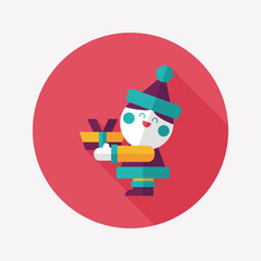 Santa Claus flat icon with long shadow, eps10