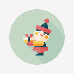 Santa Claus flat icon with long shadow, eps10
