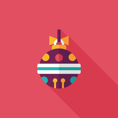 Christmas ball flat icon with long shadow,eps10