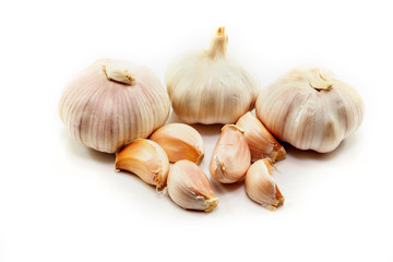 garlic on white background