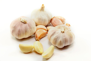 garlic on white background