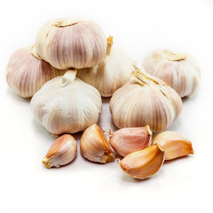 garlic on white background