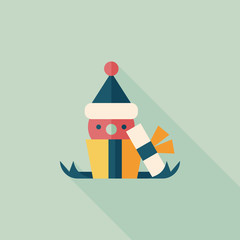Christmas gift flat icon with long shadow,eps10