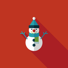 snowman flat icon with long shadow,eps10