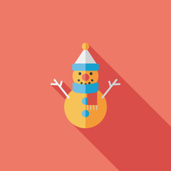 snowman flat icon with long shadow,eps10