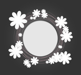 Floral round frame with place for text