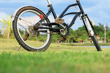 Bicycle on green grass