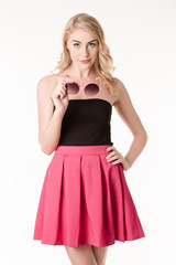 Portrait of beautiful blonde woman