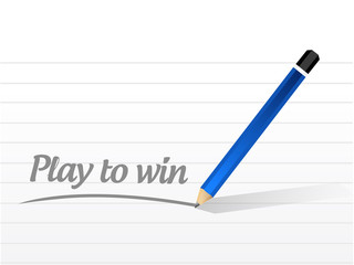 play to win message sign illustration design