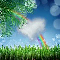 Obraz premium natural green background with selective focus