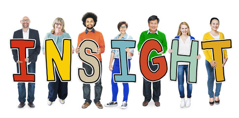 Group of Diverse People Holding Insight