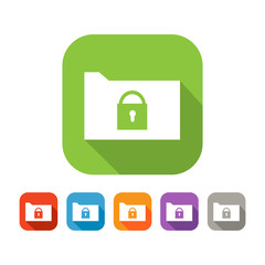 Color set of flat folder with lock