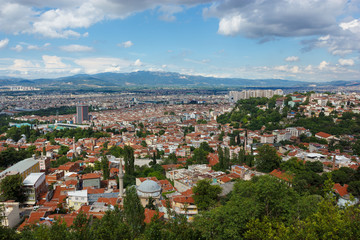 Panoramic view of Bursa city - obrazy, fototapety, plakaty