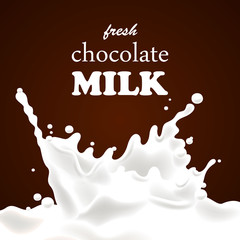 Vector Illustration of a Chocolate Milk Splash