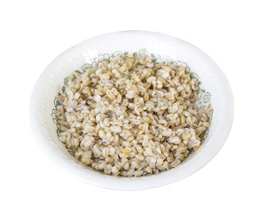 Barley porridge on white
