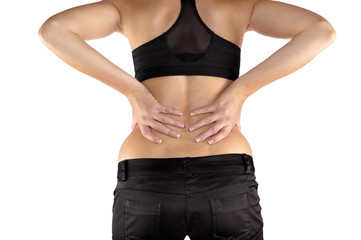 Fototapeta premium Back pain woman.