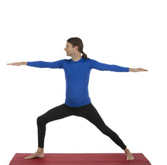 Man doing Warrior II pose