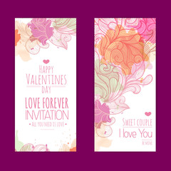 Valentines day background. Set of banners