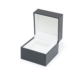 Open black gift box isolated on white