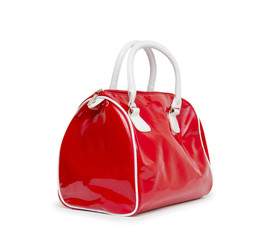 Red women bag isolated on white background