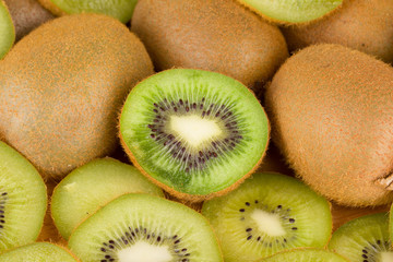 Bunch of kiwi fruits whole.
