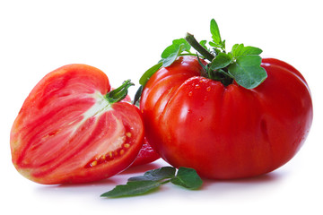 Large mature ox heart tomatoes. 