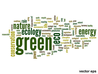 Vector conceptual ecology word cloud