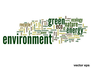 Vector conceptual ecology word cloud