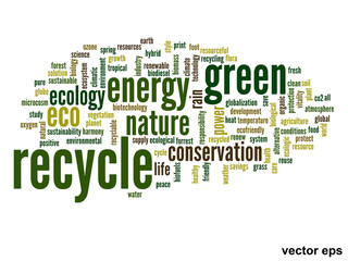 Vector conceptual ecology word cloud