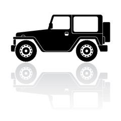 Off road vehicle silhouette vector icon