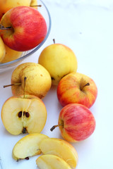 Red apples fresh in white background