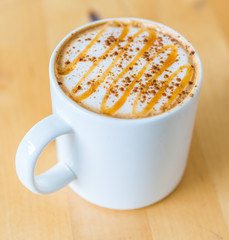 Hot caramel coffee