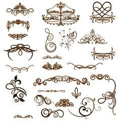 set of calligraphic elements for design.