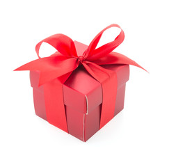 Red gift box isolated on white background
