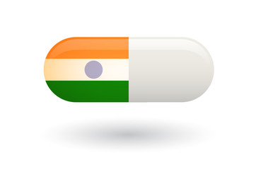 Pill with a flag of India