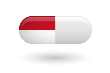 Pill with a flag of Indonesia