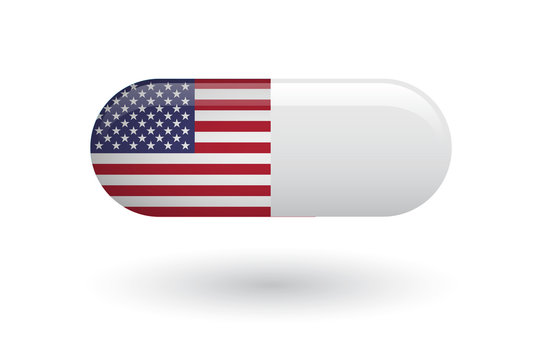 Pill with a flag of the USA