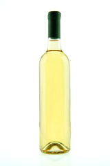Bottle of white wine isolated