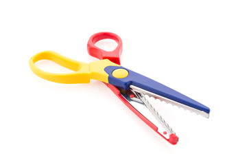 Zigzag scissor isolated on white background