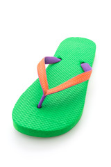 Green flip flop isolated on white background