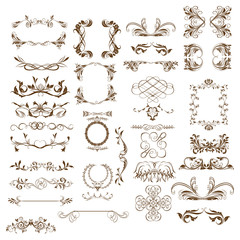 set of calligraphic elements for design.