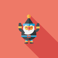 Santa Claus flat icon with long shadow, eps10