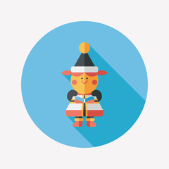 Christmas girl flat icon with long shadow,eps10