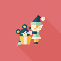 Christmas elf flat icon with long shadow,eps10